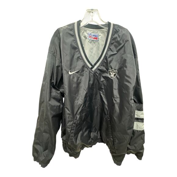 Vintage NFL Pro Line X Nike Reversible Raider Pullover Jacket XXL Football - Picture 1 of 16